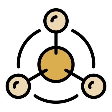 İyon modeli renk ana hatları vektörü