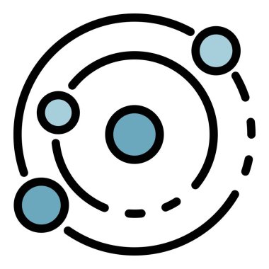 Gezegen hareket simgesi renk özet vektörü modeli