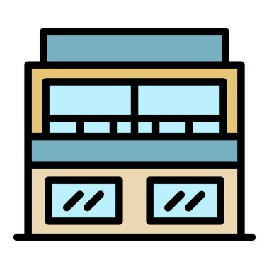 Geleceğin ev simgesi renk ana hatları vektörü