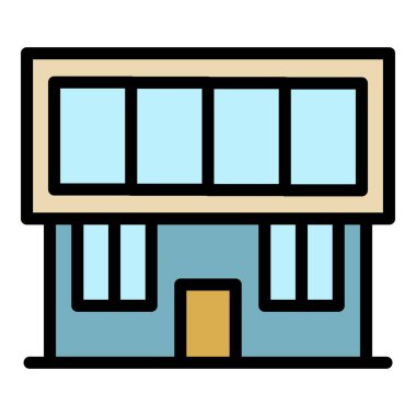 Güneş paneli simgesi renk özet vektörü olan ev