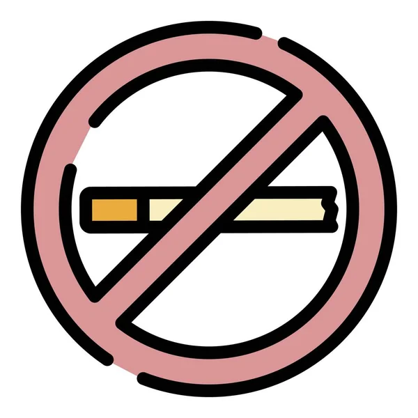 Немає вектора кольору піктограми куріння — стоковий вектор