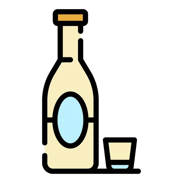 Alcohol adicción icono color contorno vector — Vector de stock