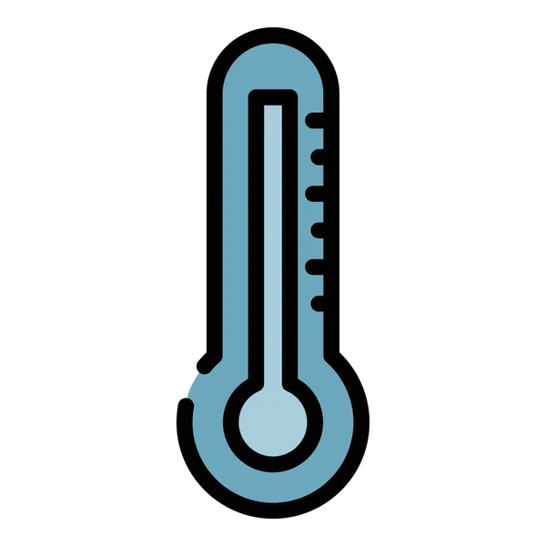 Thermomètre icône couleur contour vecteur — Image vectorielle