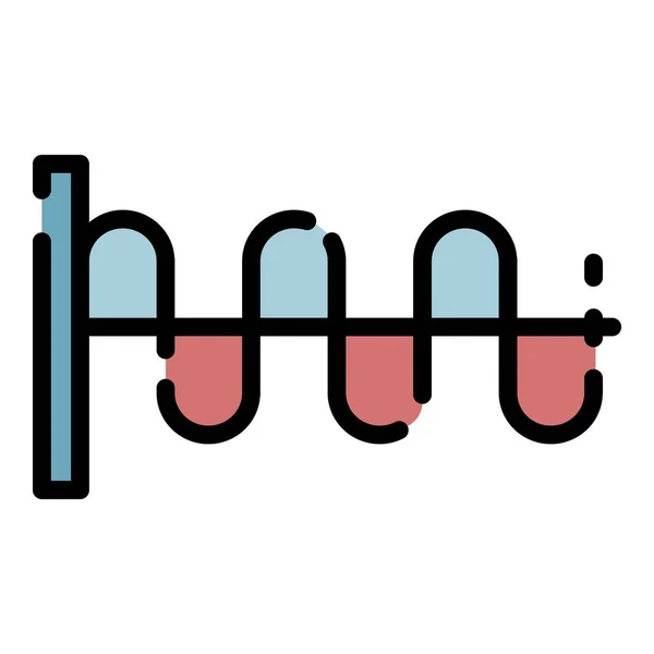 Вектор кольорових контурів піктограм моделі звукової хвилі — стоковий вектор