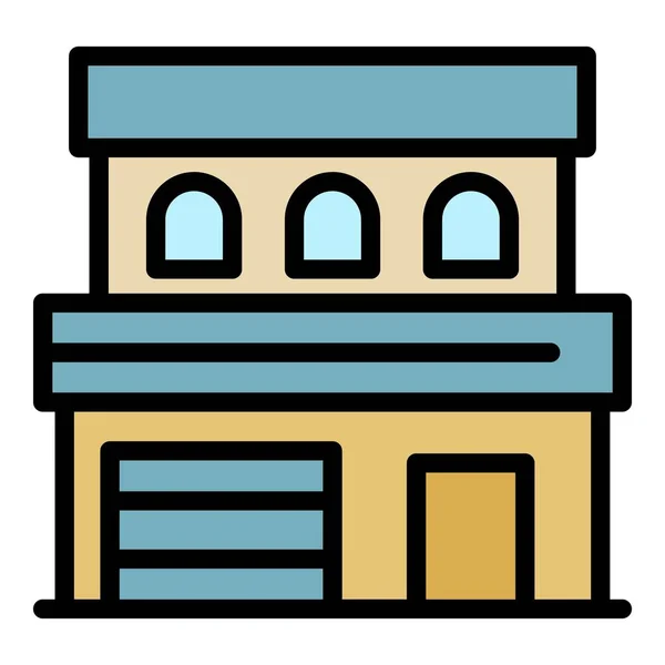 Casa moderna icono color contorno vector — Vector de stock