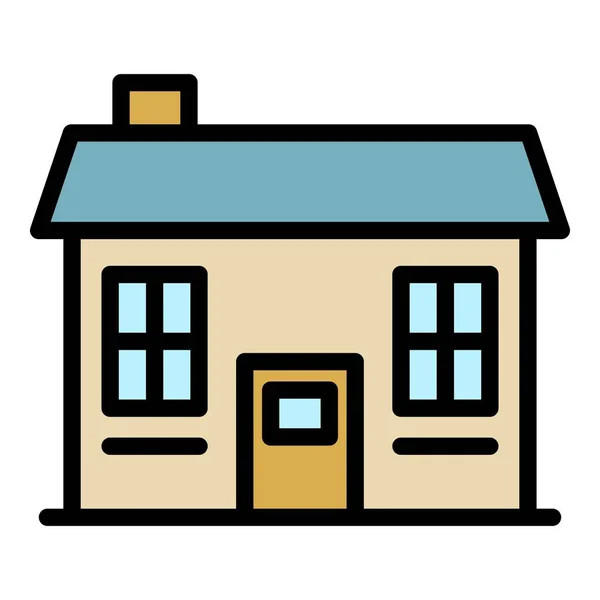 Kleine Hütte Symbol Farbe Umrissvektor — Stockvektor