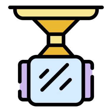 Arka görünüm kamera simgesi renk dış hat vektörü