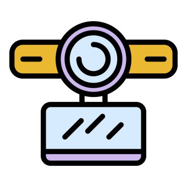 Stereo mikrofon simgesi renk ana hatlı web kamerası