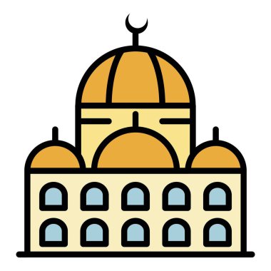 Cami simgesi renk ana hatları vektörü