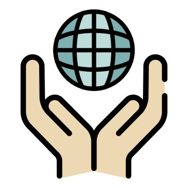 Palmiye küresi simgesi renk ana hatlarını destekle