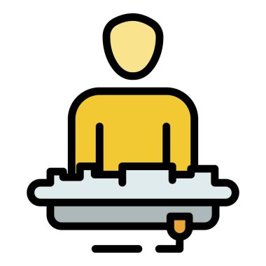 Konsol renk ana hatları vektöründe DJ