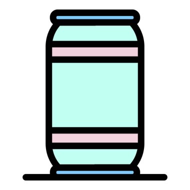 Bira simgesi alüminyum kutu renk ana hatları vektörü