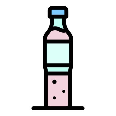 Plastik soda şişesi renk ana hatları vektörü