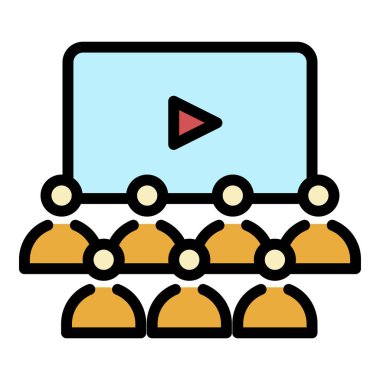 Büyük hedef izleyici simgesi renk ana hatları vektörü