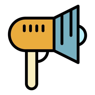 Bullhorn simgesi renk ana hatları vektörü