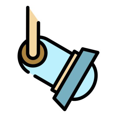 Tavan lambası simgesi renk ana hatları vektörü