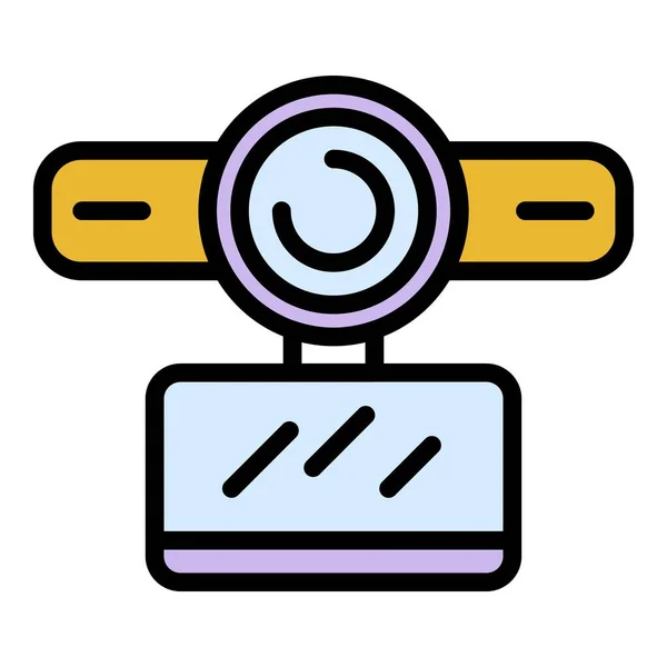 Webcam mit Stereomikrofon-Symbol Farbumrissvektor — Stockvektor