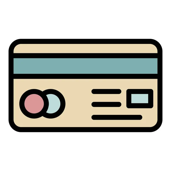 Caridad tarjeta de crédito icono color contorno vector — Vector de stock