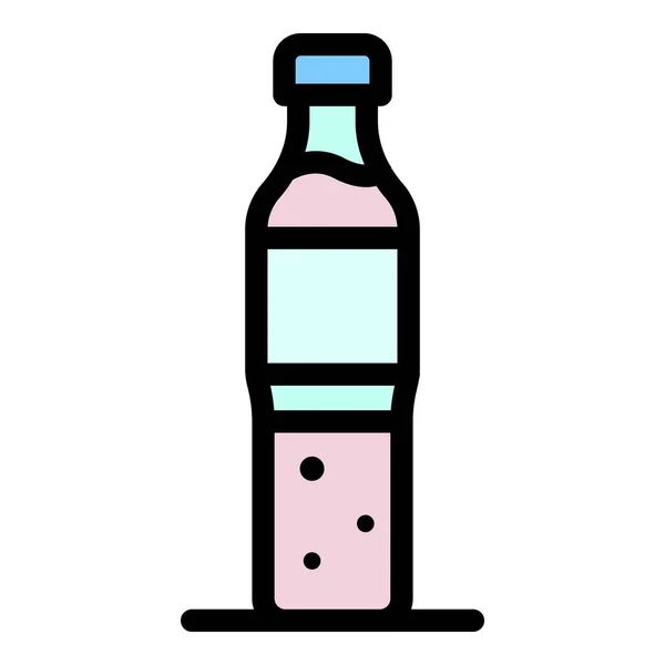 Bouteille de soda en plastique icône couleur contour vecteur — Image vectorielle