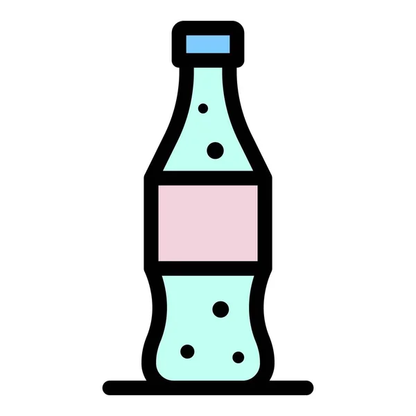 Drink fles pictogram kleur omtrek vector — Stockvector