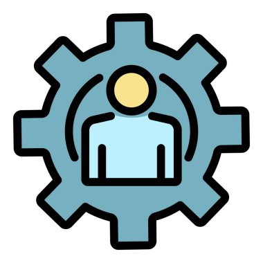 Vites simgesindeki adam renk çizgisi vektörü