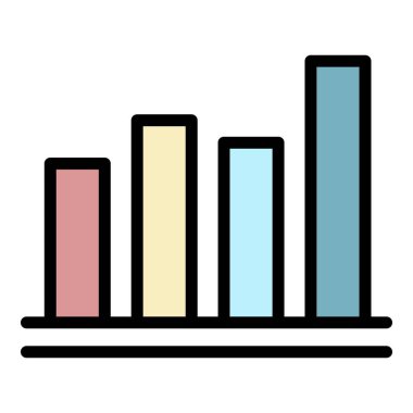 Satış takvimi simgesi renk ana hatları vektörü