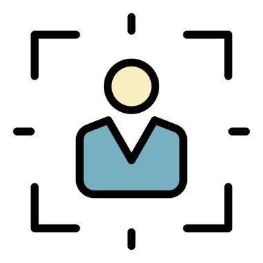 Hedef alıcı simgesi renk ana hatları vektörü