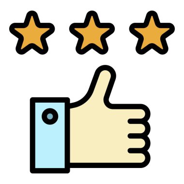 Müşteri geribildirim simgesi renk dış hat vektörü