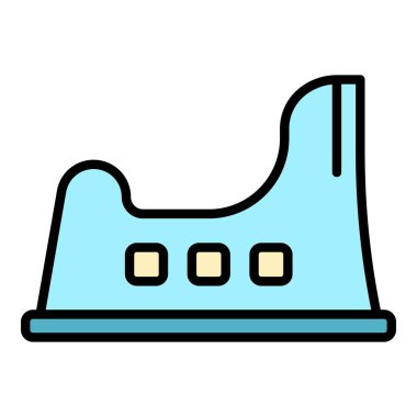 Bebek tuvaleti simgesi renk ana hatları vektörü