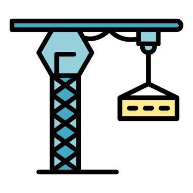 Vinç simgesi renk dış hat vektörünü kaldır