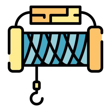 Metal tel vinç simgesi renk dış hat vektörü