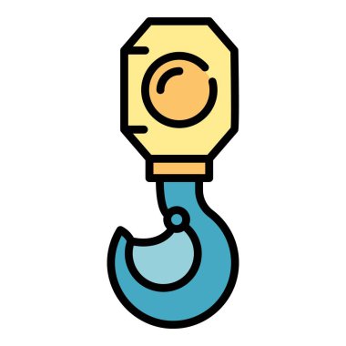 Modern kanca vinç simgesi renk ana hatları vektörü