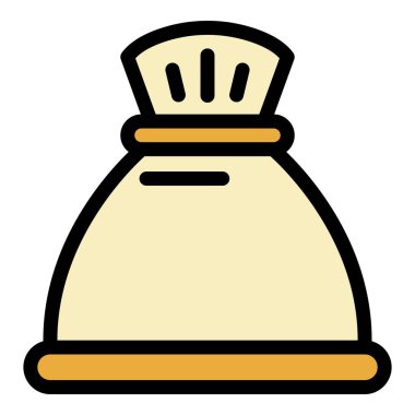 Tohum çuvalı simgesi renk ana hatları vektörü