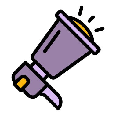 Megafon simgesi renk ana hatları vektörü