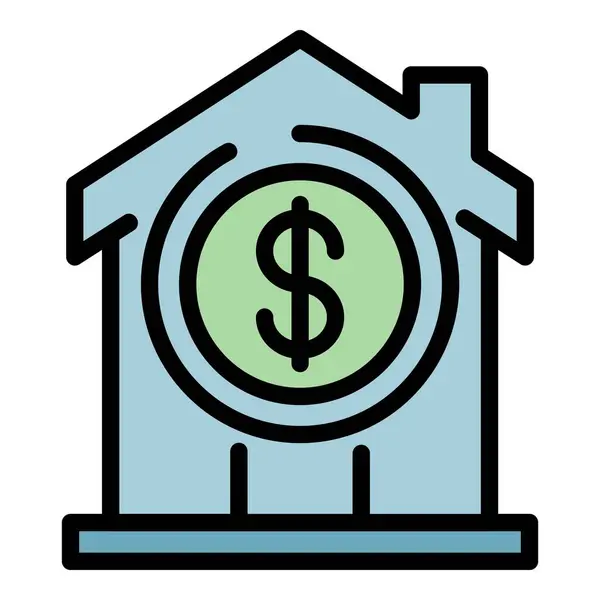 Leasing house icon color outline vector — Stock Vector