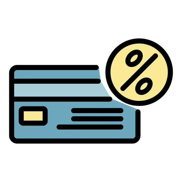 Locação de cartão de crédito ícone cor contorno vetor — Vetor de Stock