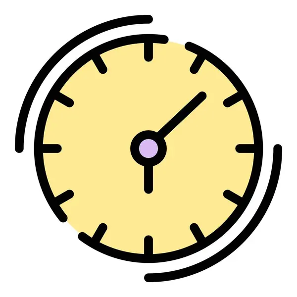 Reloj de búsqueda icono color contorno vector — Archivo Imágenes Vectoriales