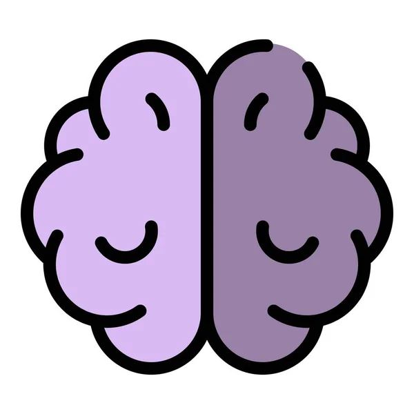 Icona del cervello colore contorno vettoriale — Vettoriale Stock