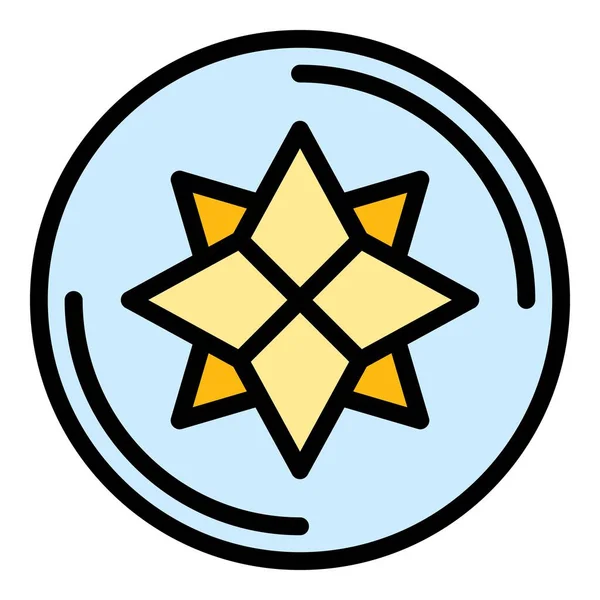 Kryształ kula ikona kolor zarys wektor — Wektor stockowy