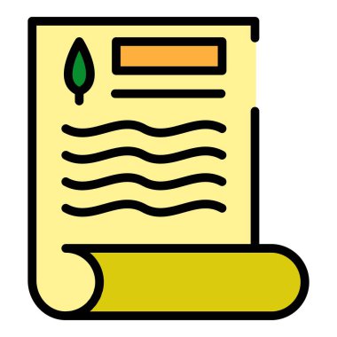 Çiftçi belge simgesi renk ana hatları vektörü