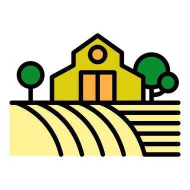 Alan simgesi renk ana hatları üzerinde tarım binası