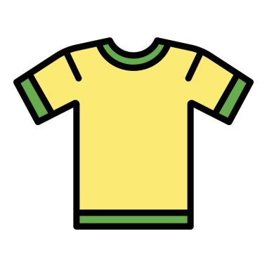 Futbol Brezilya tişört ikonu renk ana hatları vektörü