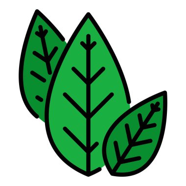 Üç yapraklı simge rengi dış hat vektörü