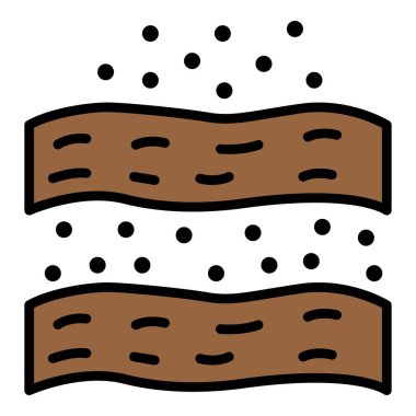 Ekilmiş yataklar simge rengi ana hatları vektörü