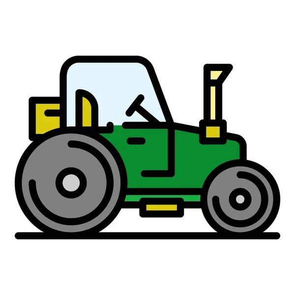 Farm traktor ikon färg kontur vektor — Stock vektor