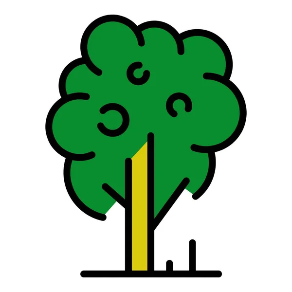 Ikon warna ikon pohon pertanian Apple Garis luar vektor - Stok Vektor