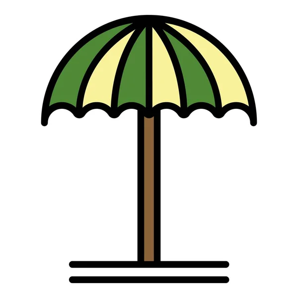 Plaj şemsiyesi simgesi renk dış hat vektörü — Stok Vektör