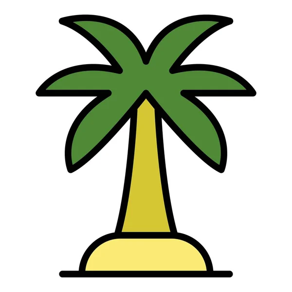 Palm boom pictogram kleur overzicht vector — Stockvector