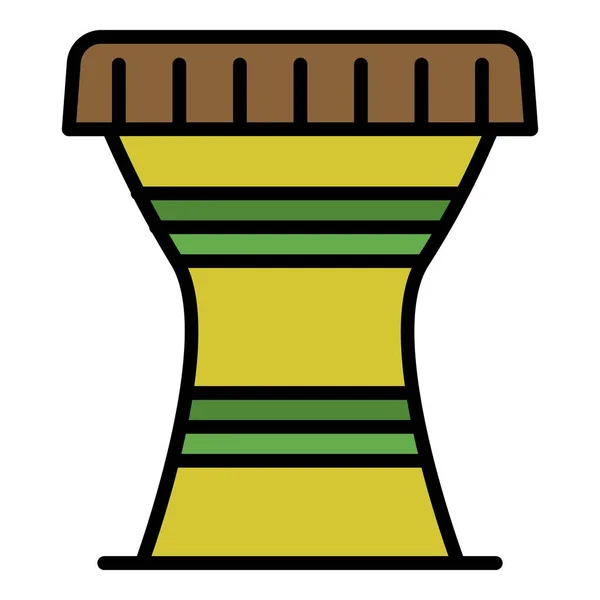 Brésil tambours icône couleur contour vecteur — Image vectorielle
