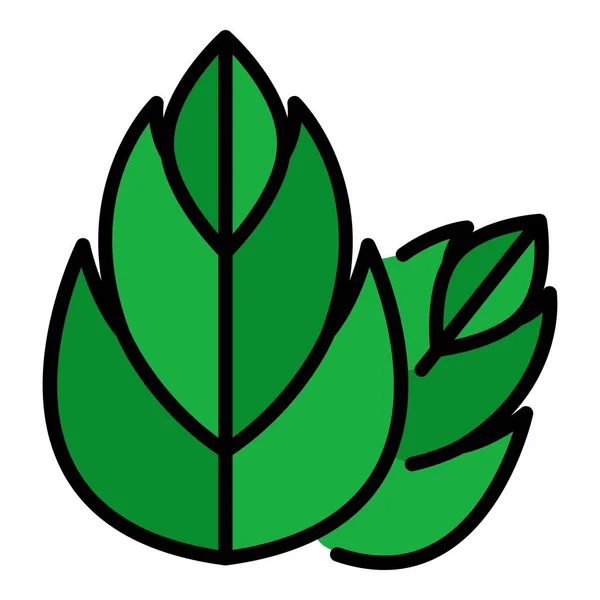 Dos tres hojas segmentadas icono color contorno vector — Vector de stock